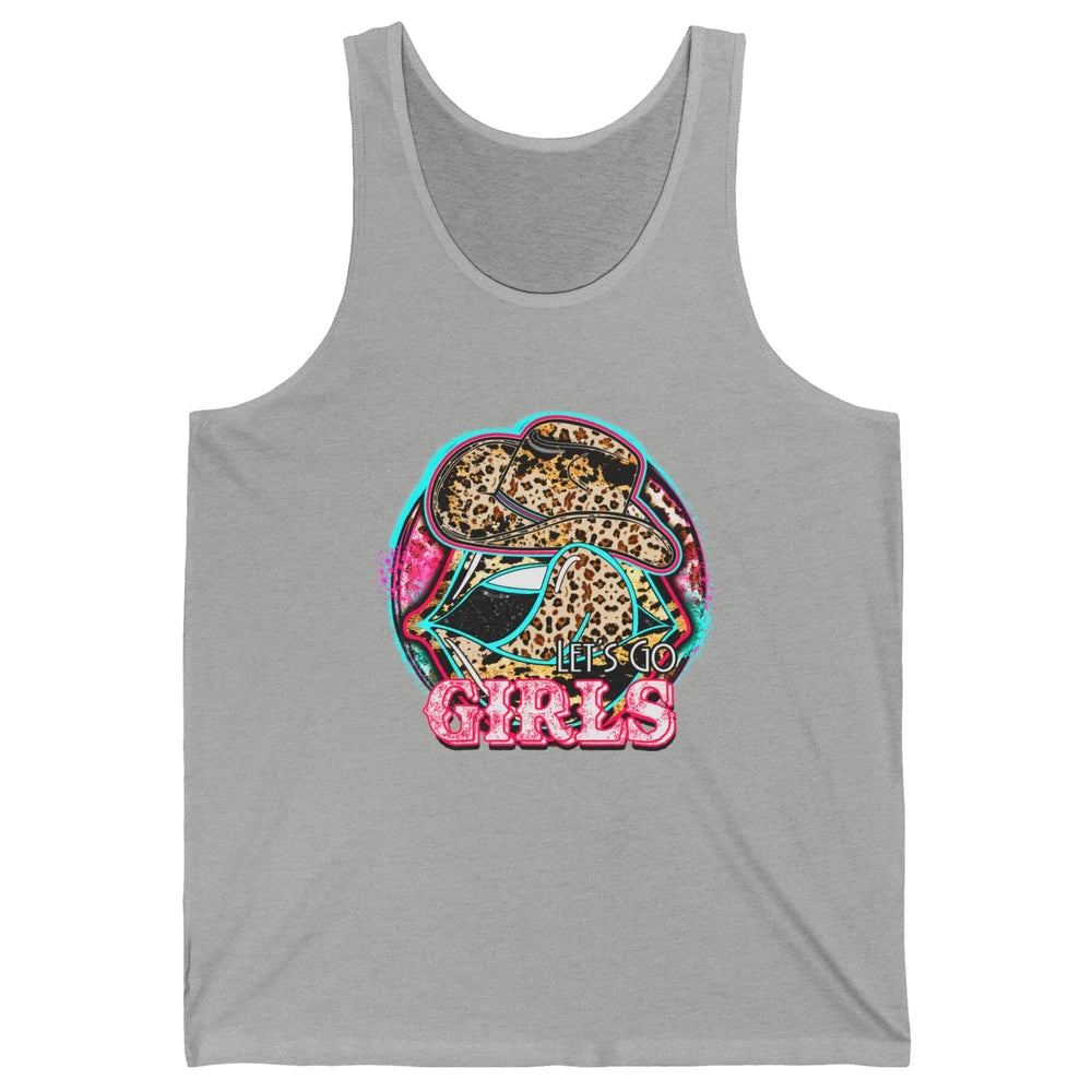 Retro Leopard Cowboy Boots Let's Go Girls Western Cowgirls Unisex Jersey Tank