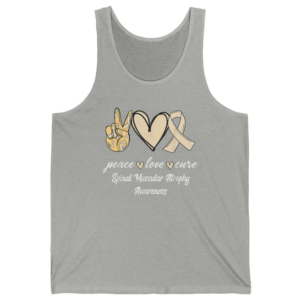 Peace Love Cure Cream Ribbon Spinal Muscular Atrophy SMA Unisex Jersey Tank