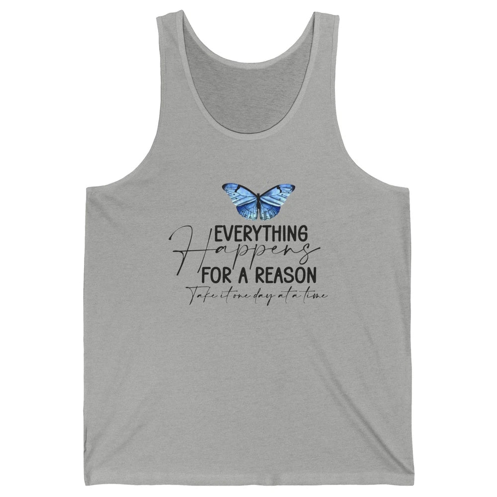 Retro Groovy Everything Happens For A Reason Inspirational Unisex Jersey Tank