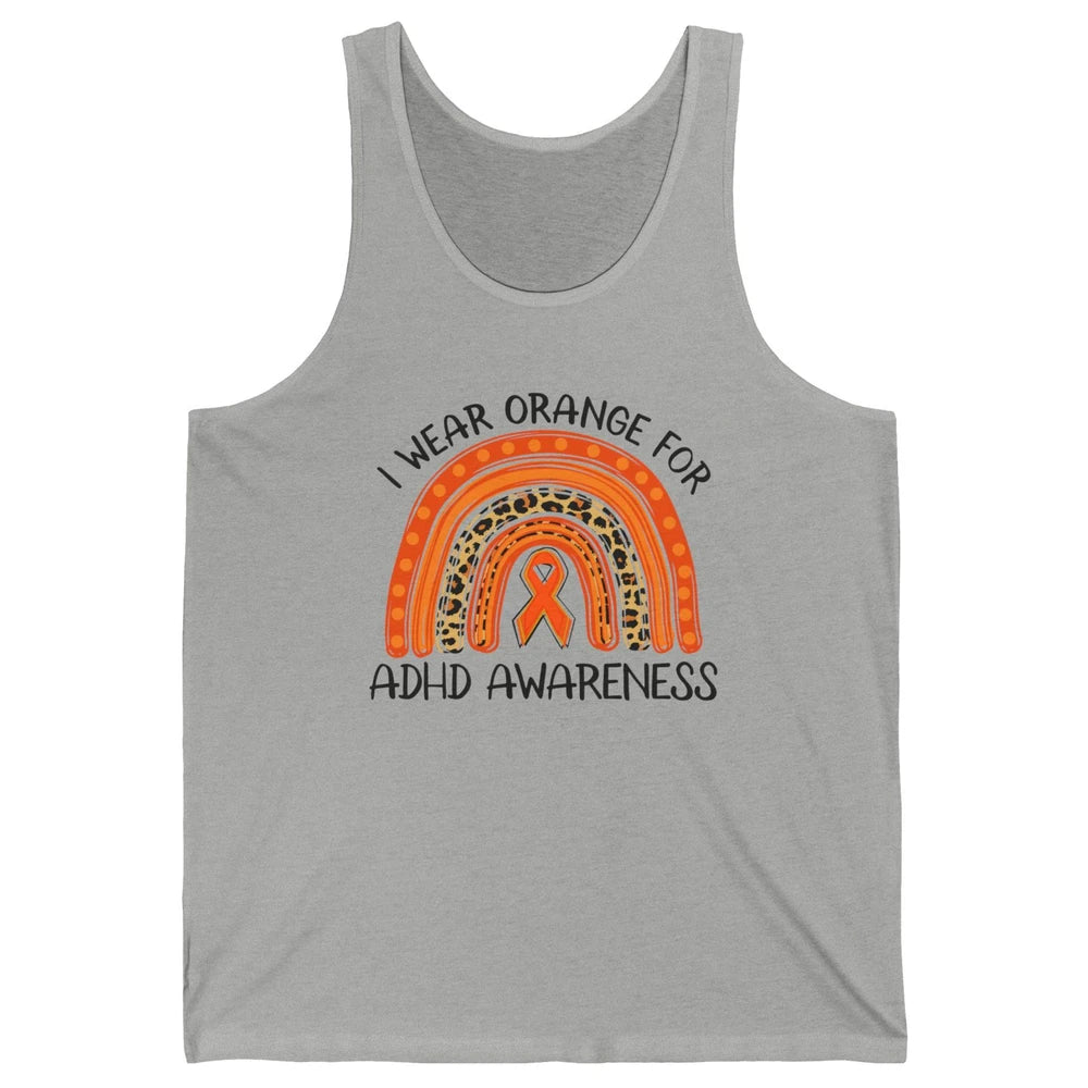 ADHD Awareness Month I Wear Orange For ADHD Rainbow Ribbon Unisex Jersey Tank