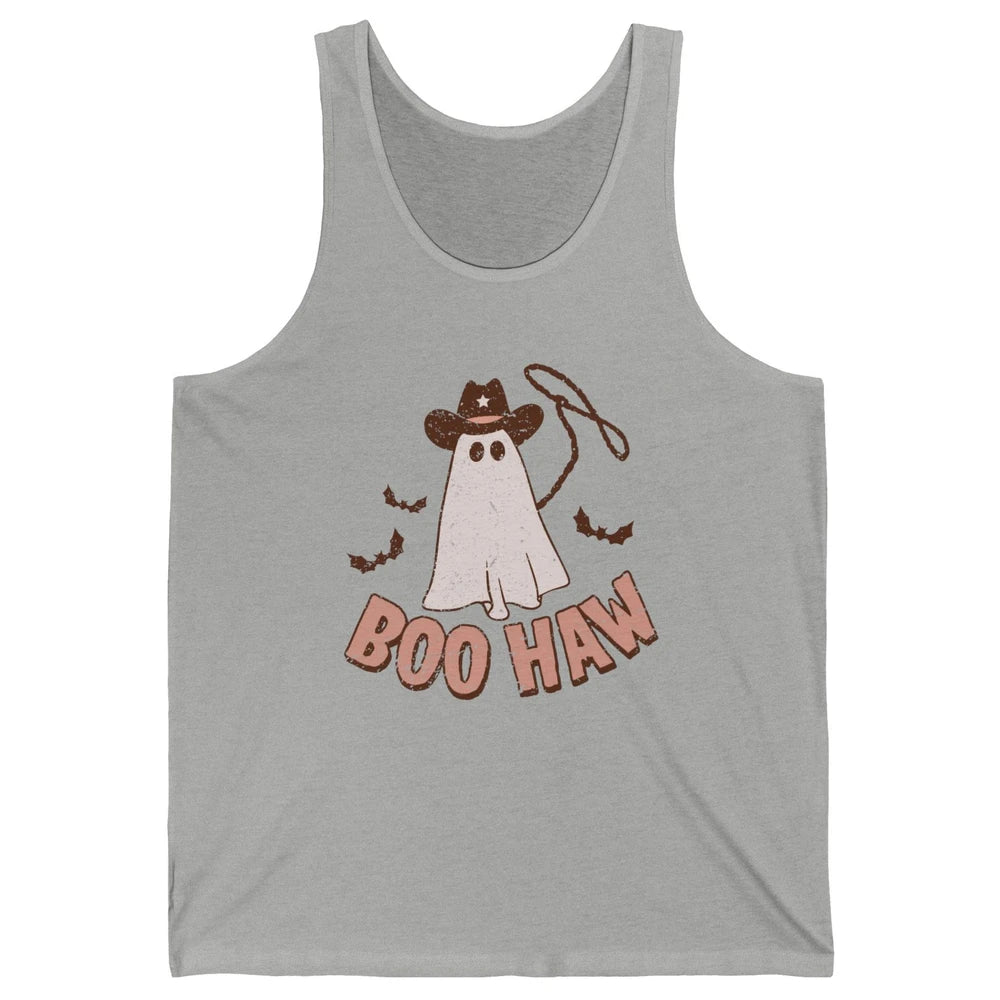 Retro Cowboo Boo Haw Ghost Fall Spooky Season Western Cowboy Unisex Jersey Tank