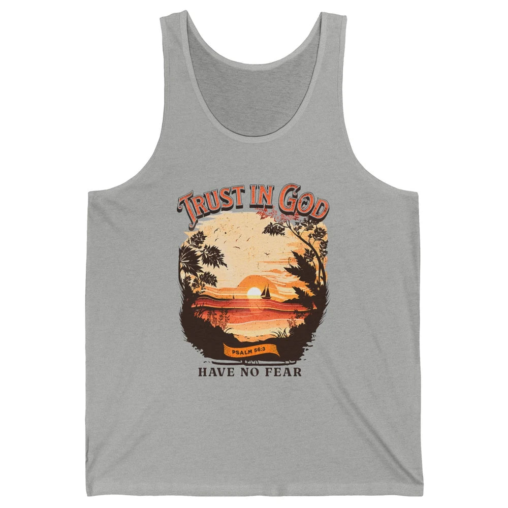 Retro Christian Boho Church Nature Trust In God Have No Fear Unisex Jersey Tank