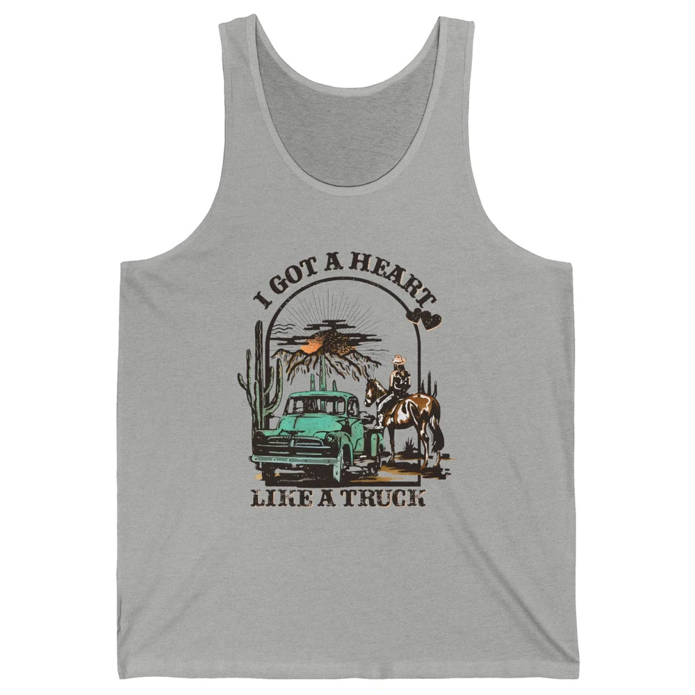 I Got A Heart Like A Truck Western Country Music Cowboy Unisex Jersey Tank