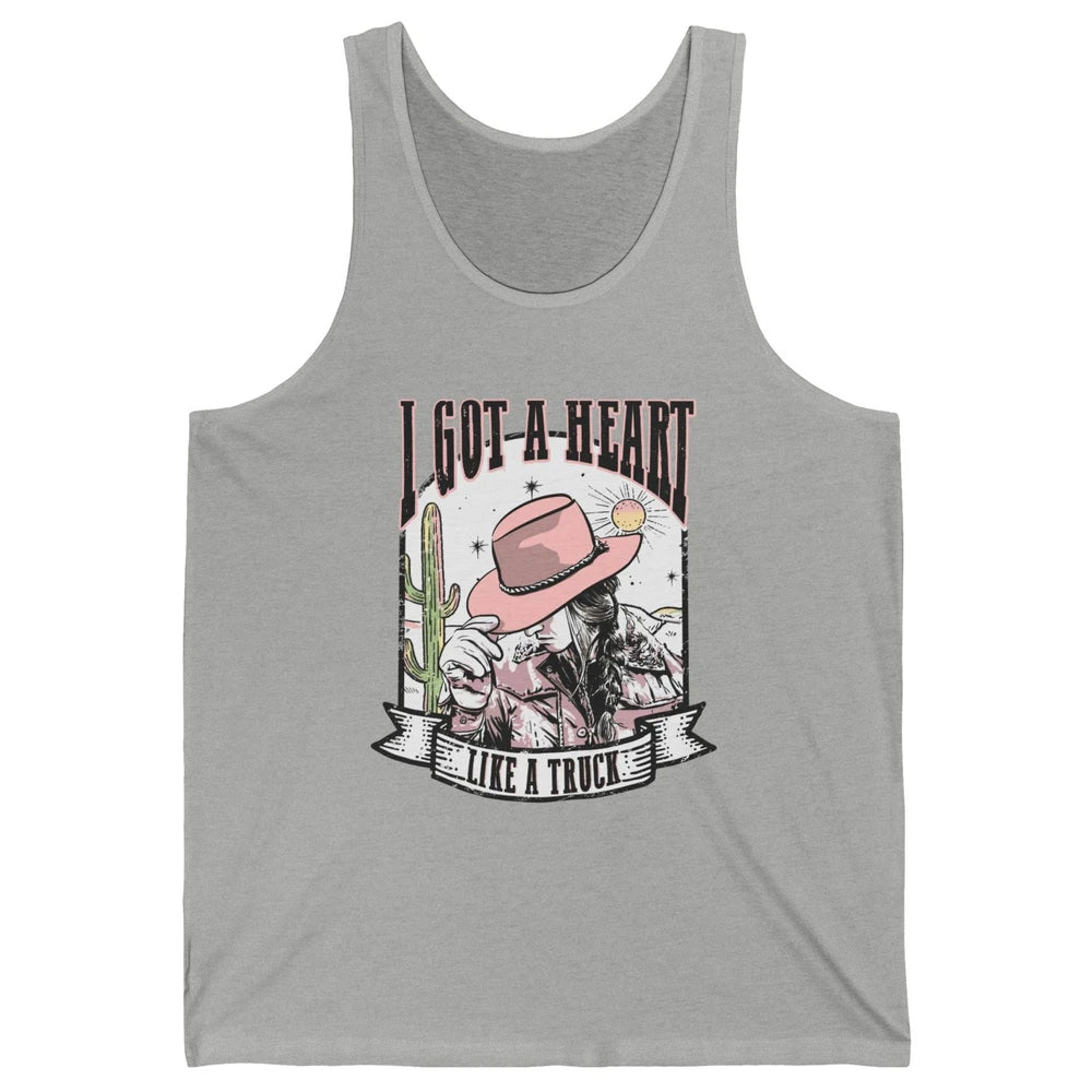Retro Desert Cowgirl I Got A Heart Like A Truck Western Unisex Jersey Tank