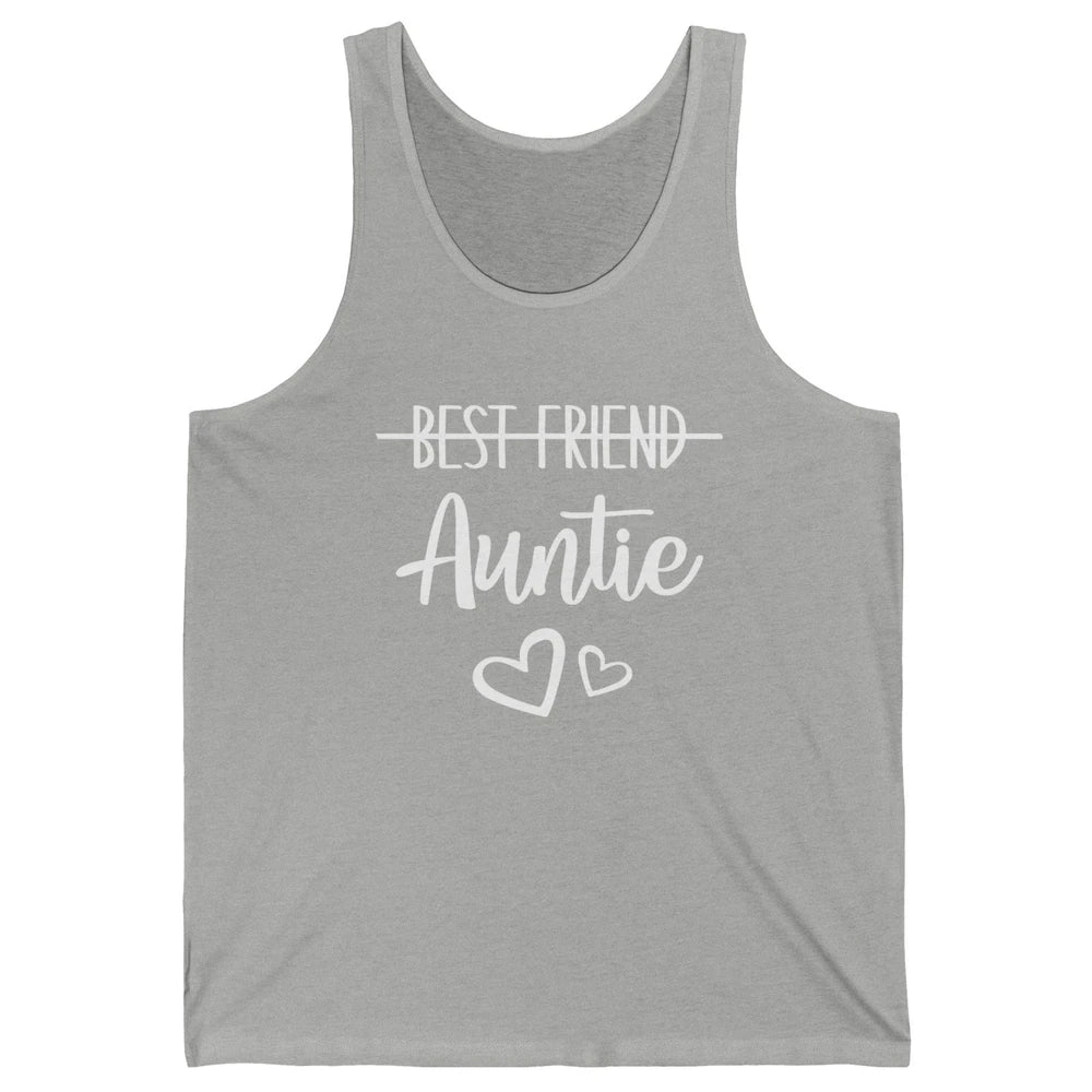 Promoted From Bestie To Auntie Pregnancy Reveal Bestfriend Unisex Jersey Tank