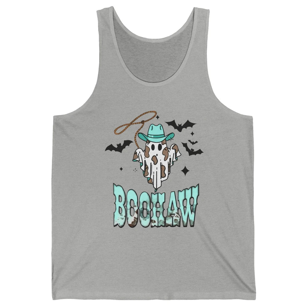 Retro Halloween Boohaw Cowboy Ghost Spooky Western Halloween Unisex Jersey Tank