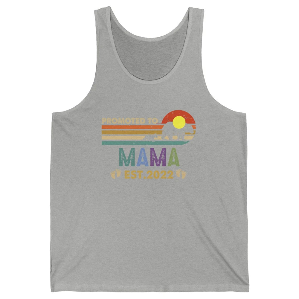 Retro Mama Bear Promoted To Mama Est 2022 First Mothers Day Unisex Jersey Tank