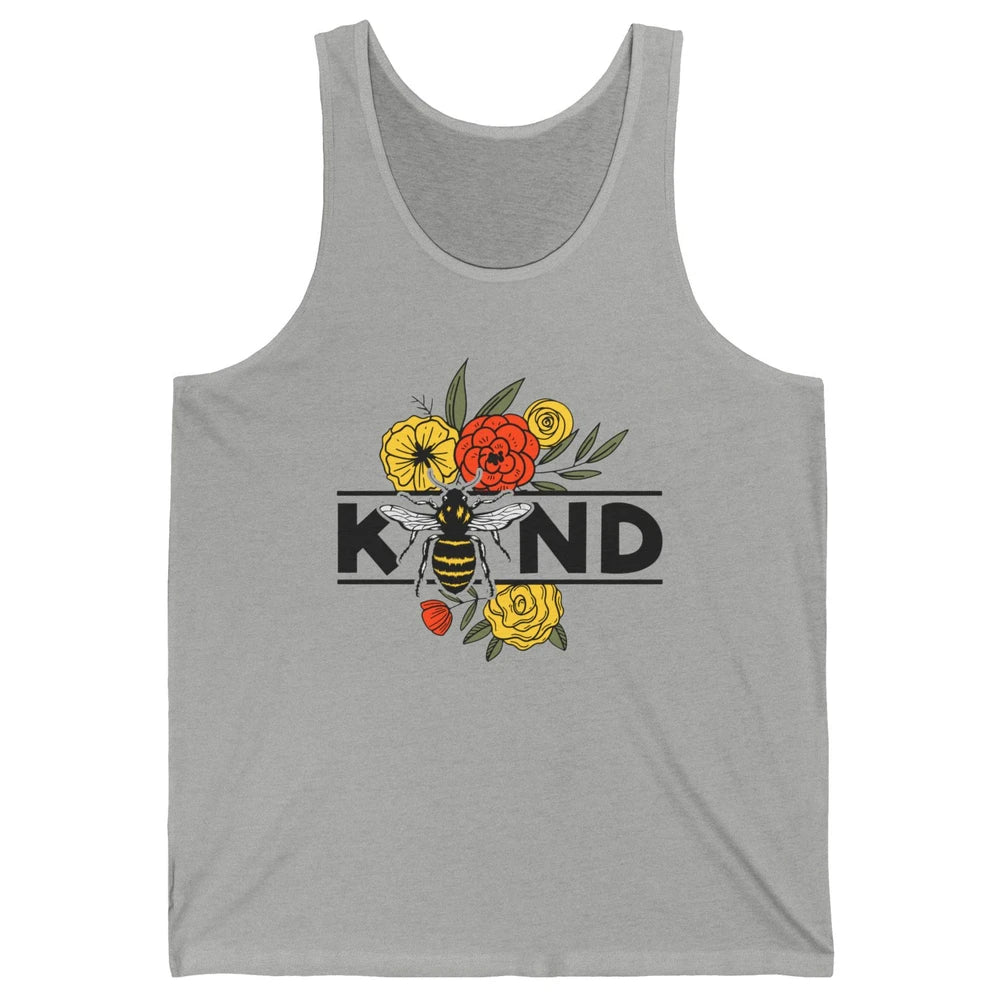 Retro Be Kind Leopard Rainbow Boho Love Mental Health Matter Unisex Jersey Tank