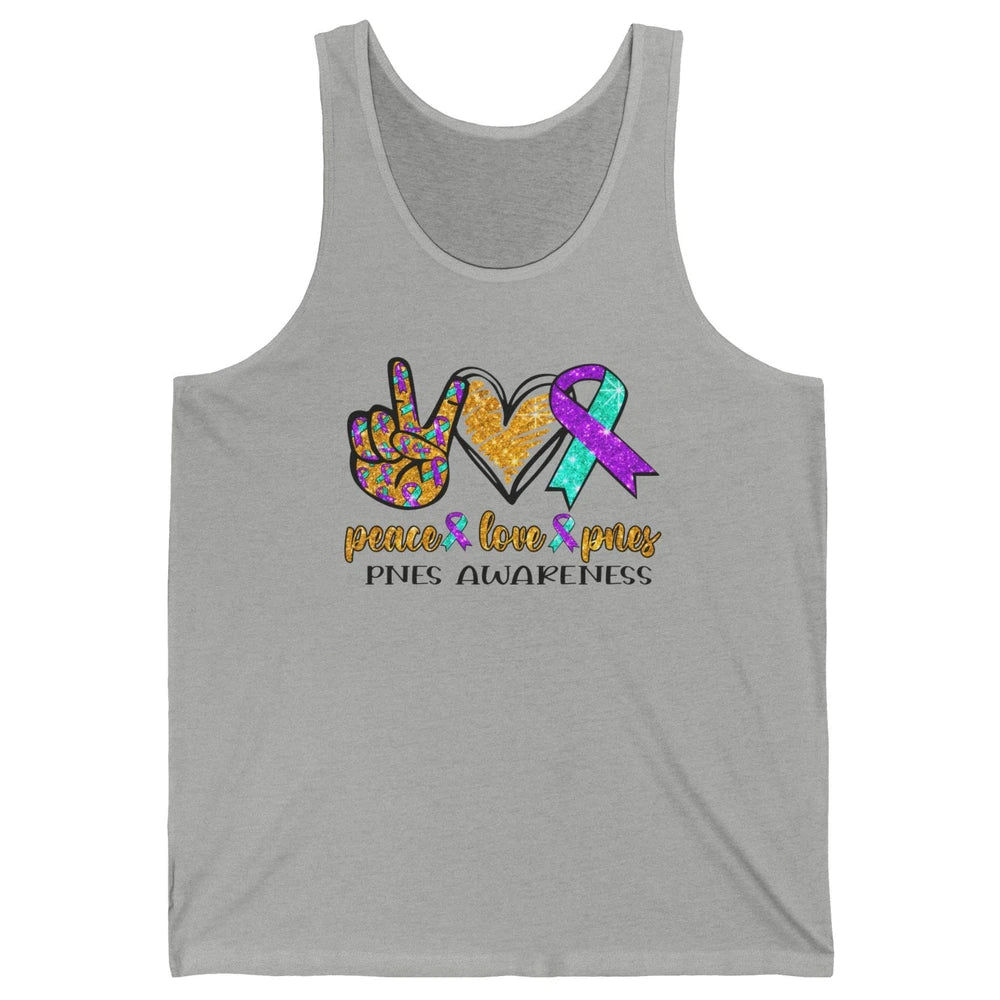 Psychogenic Non-epileptic Seizures Peace Love PNES Ribbon Unisex Jersey Tank