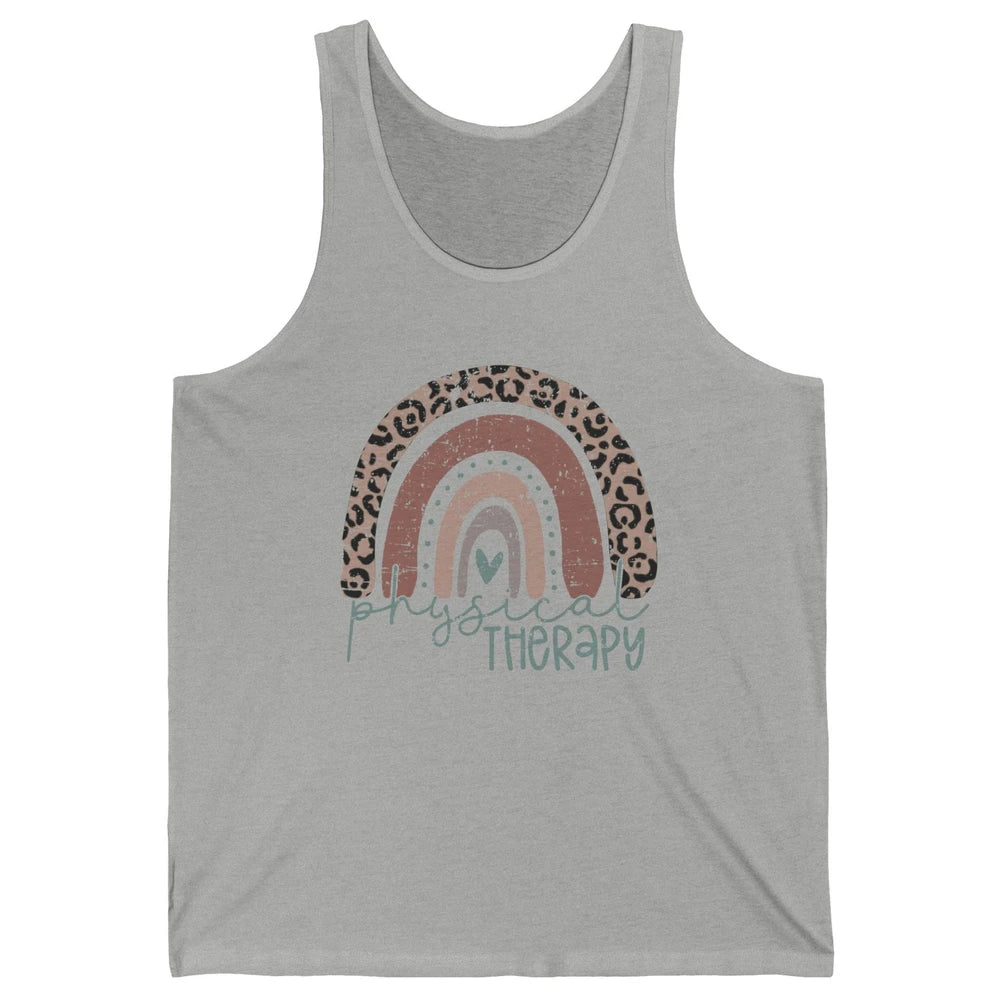 Retro Physical Therapy Rainbow Physical Therapist PT Leopard Unisex Jersey Tank