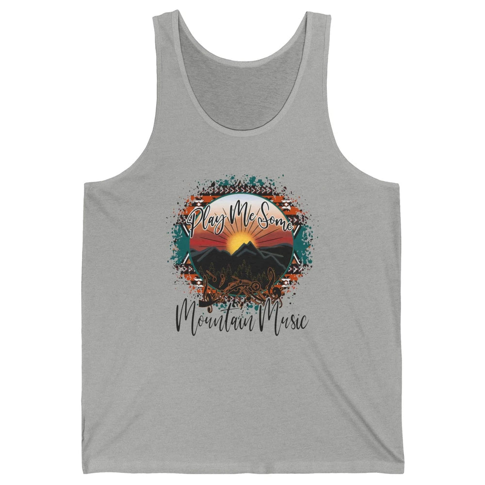 Retro Desert Dawn Play Me Some Mountain Music Western Life Unisex Jersey Tank
