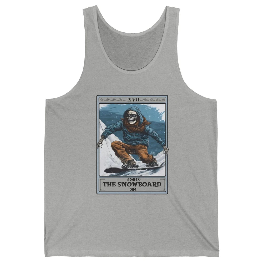 Skeleton The Snowboard Tarot Card Halloween Snowboarder Life Unisex Jersey Tank