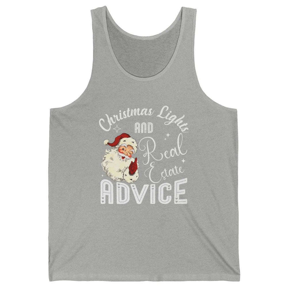 Merry Christmas Xmas Lights Santa Realtor Real Estate Advice Unisex Jersey Tank