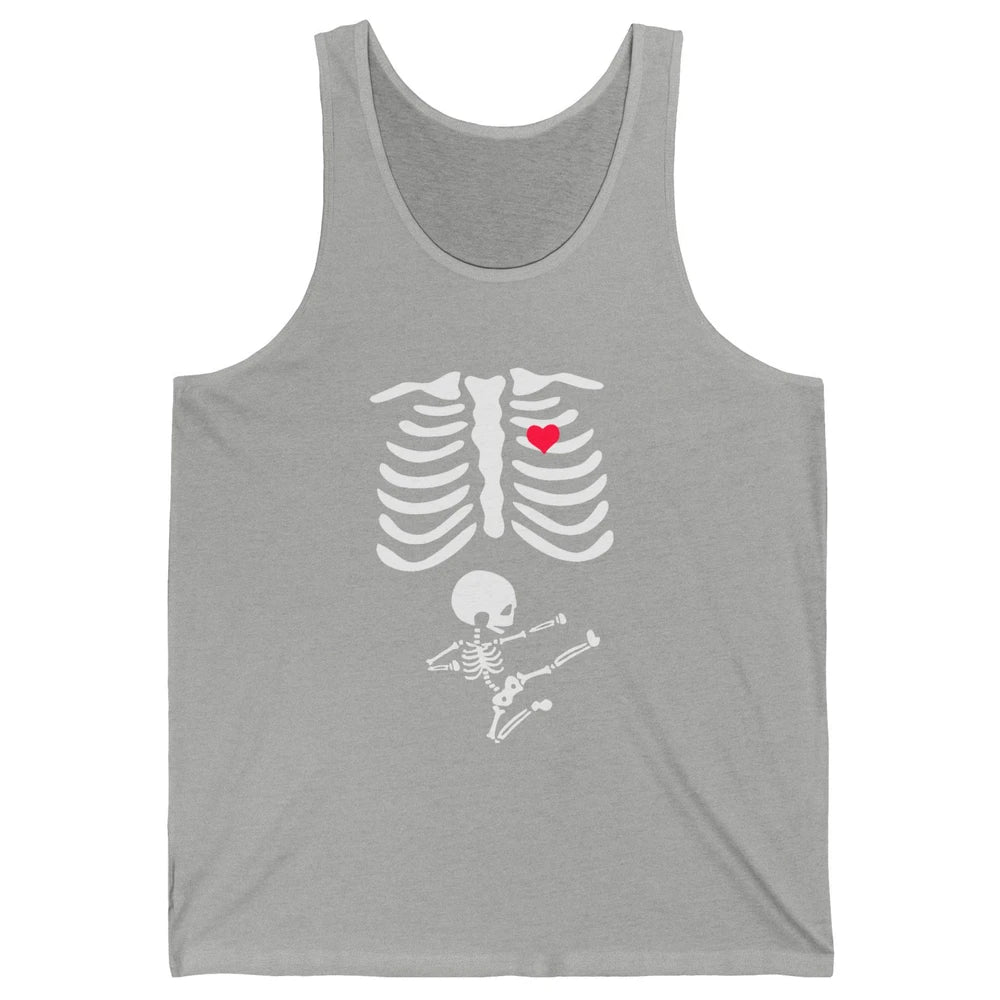 Pregnant Halloween Skeleton Naughty Baby Boy Pumpkin Costume Unisex Jersey Tank