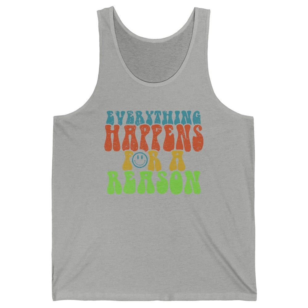 Retro Everything Happens For A Reason Mental Health Peace Unisex Jersey Tank