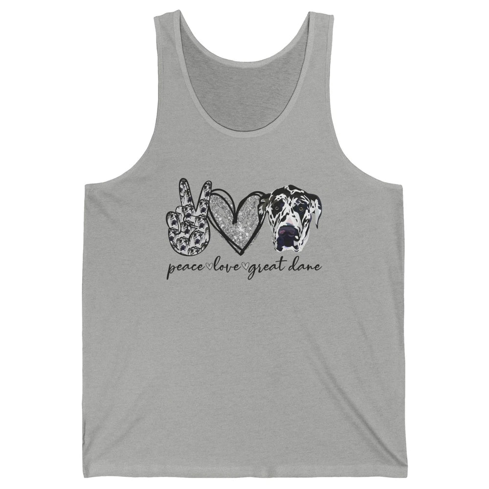 Peace Love Great Dane Dog Lovers Great Dane Mothers Fathers Unisex Jersey Tank