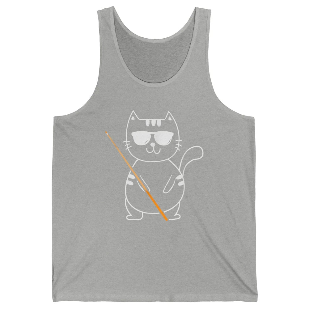 Pool Player Cool Cat Sunglasses Eight Balls Pool Snooker Pun Unisex Jersey Tank