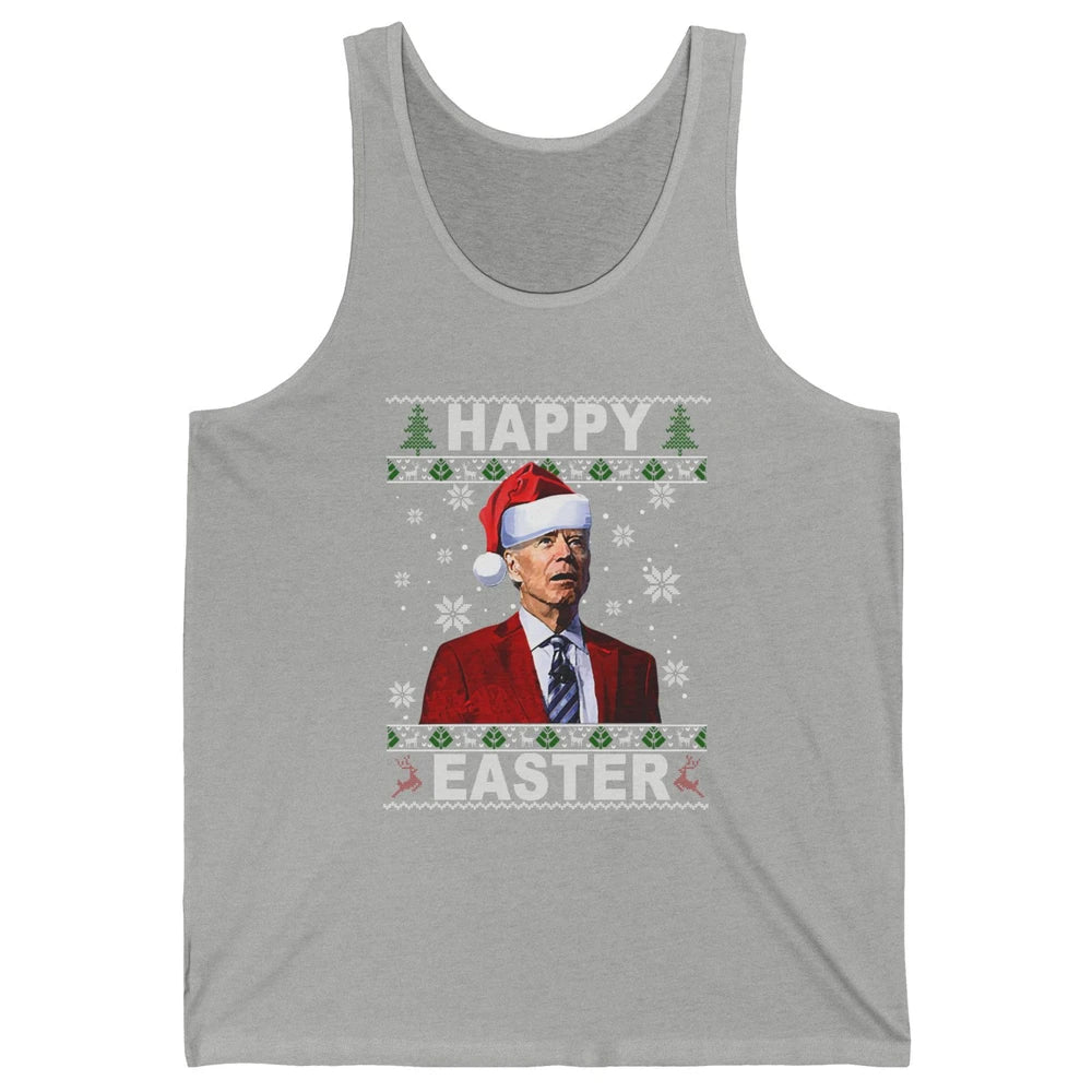 Funny Biden Santa Hat Happy Easter Anti Biden Christmas Unisex Jersey Tank