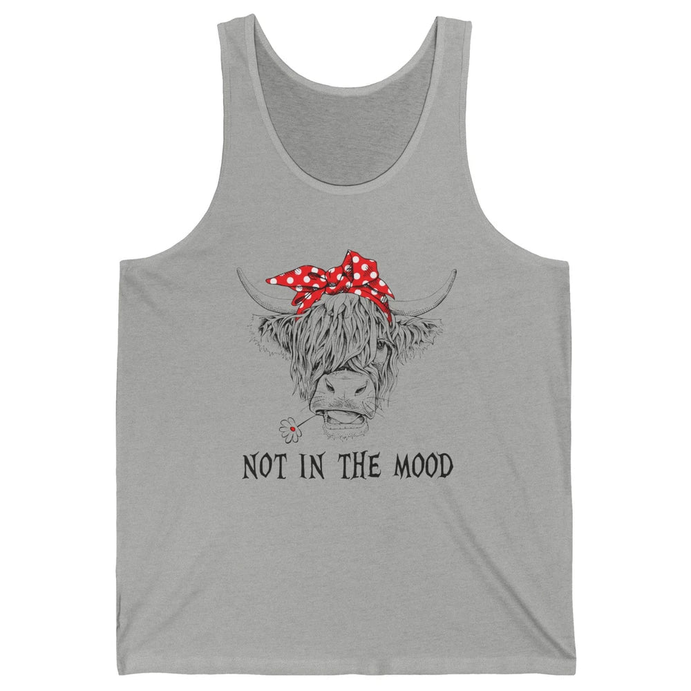 Funny Highland Cow Bandana Not In The Mood Western Cattle Unisex Jersey Tank