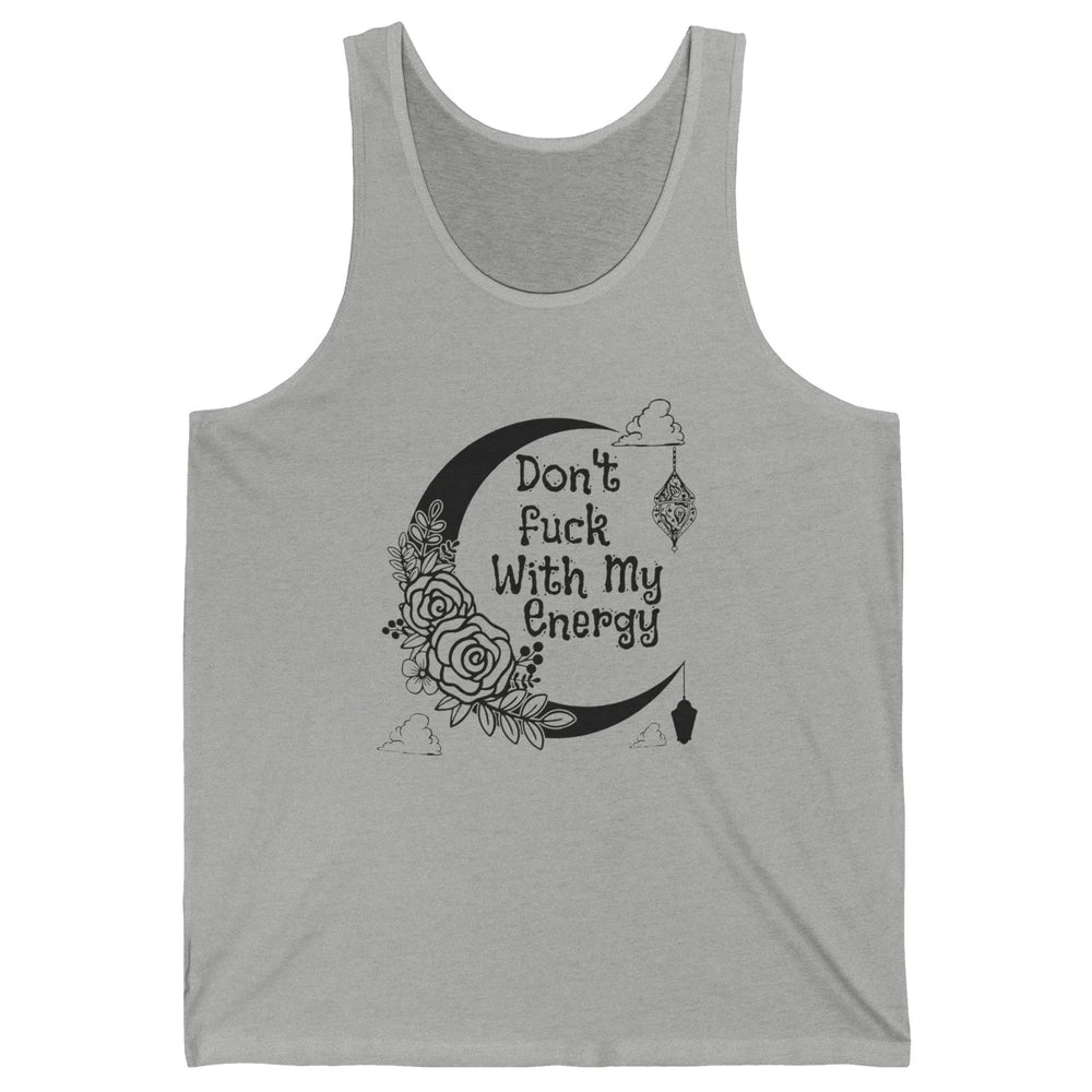 Retro Moon Witchy Don't Mess With My Energy Halloween Witch Unisex Jersey Tank