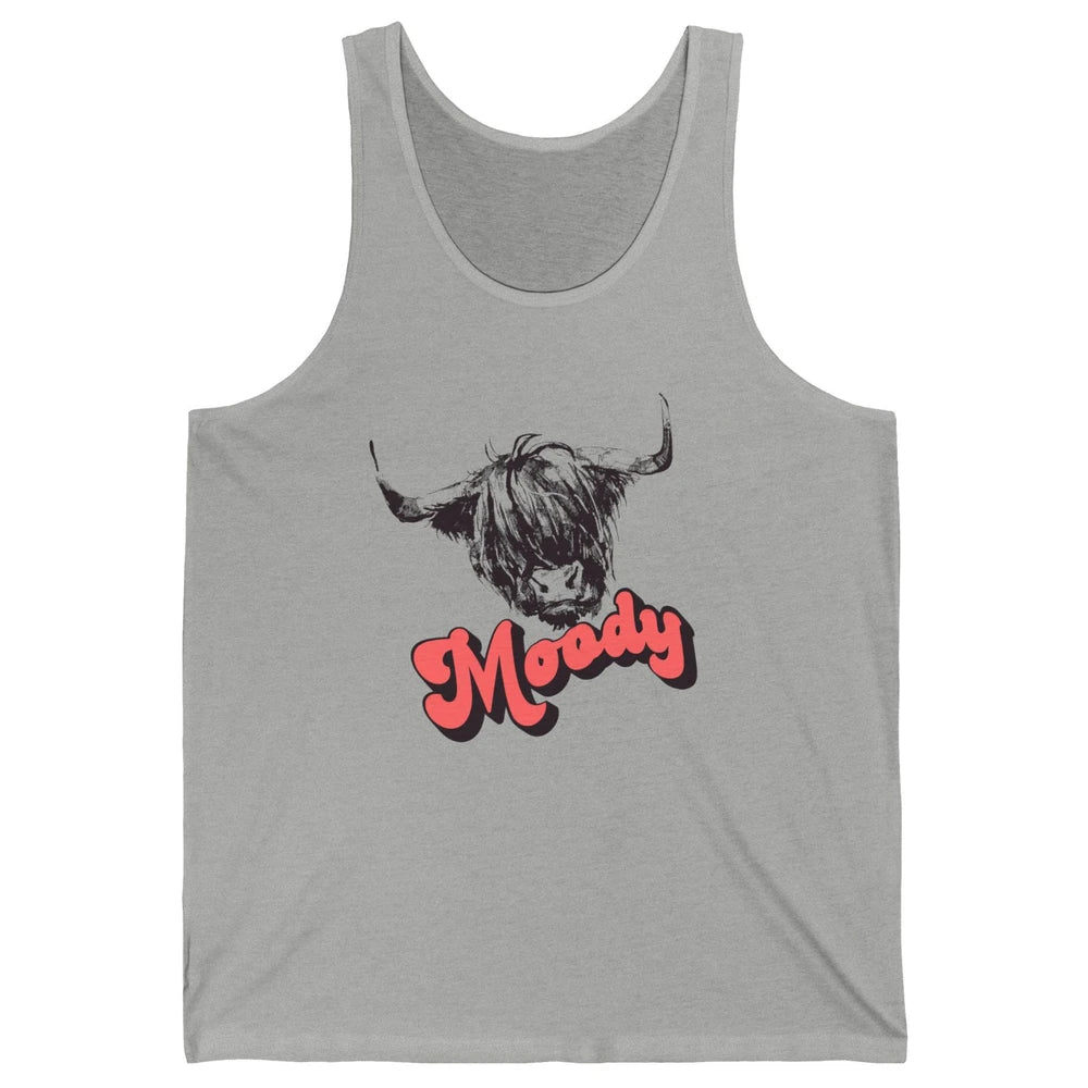 Retro Highland Heifer Moody Southern Cow Head Western Heifer Unisex Jersey Tank