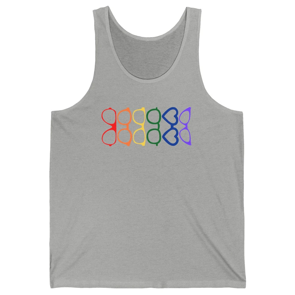 Rainbow Eyeglasses Pride Optometrist Optician Glasses Gift Unisex Jersey Tank