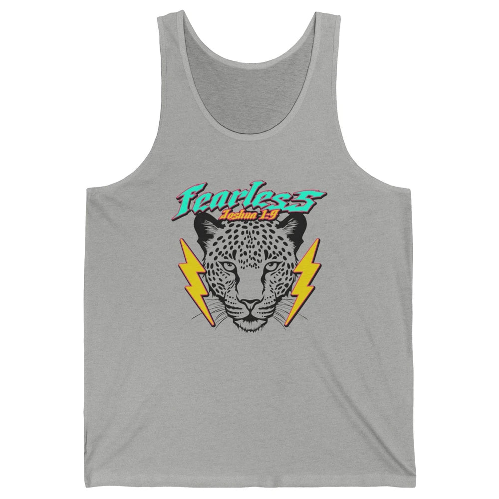 Christian Cheetah Fearless Bible Lightning Bolt Religious Unisex Jersey Tank