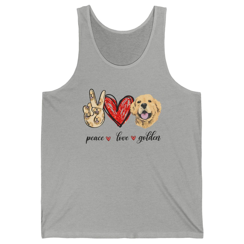 Peace Love Golden Dog Lover Golden Retriever Dad Mom Gift Unisex Jersey Tank