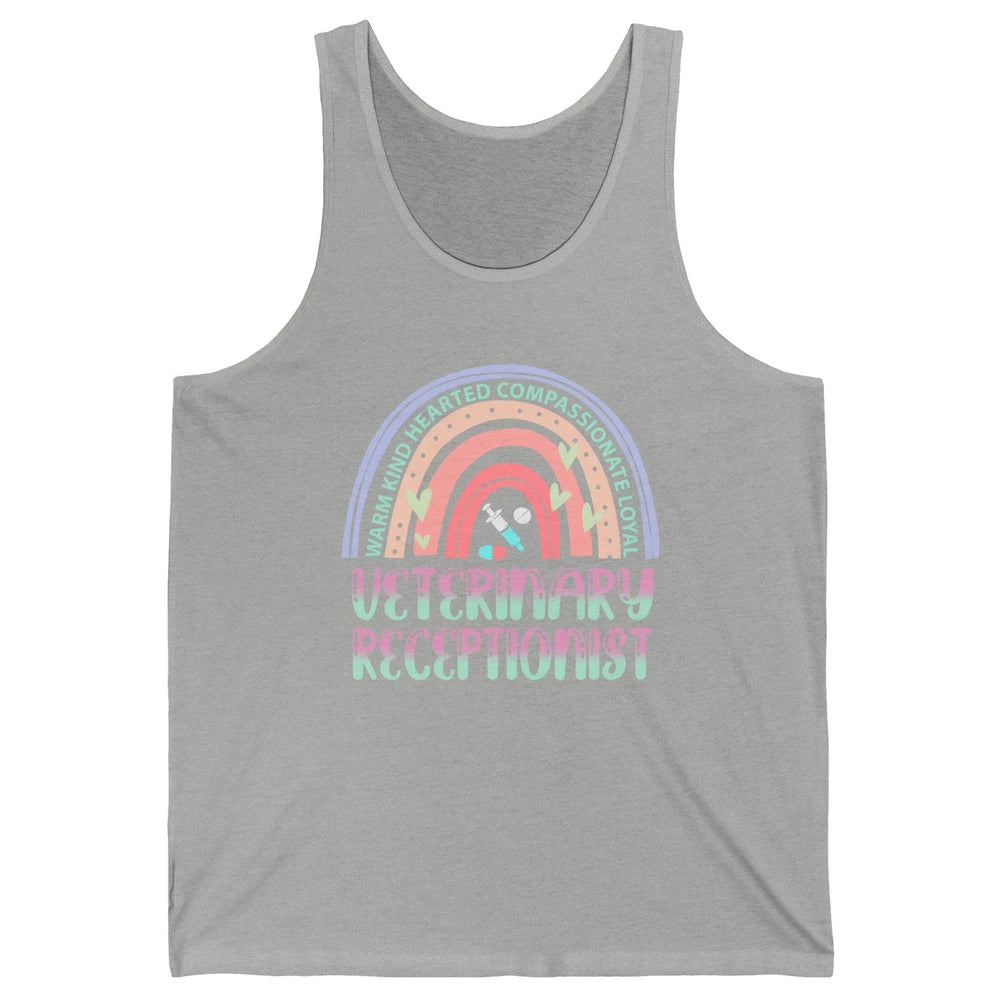 Pink Rainbow Veterinarian Receptionist Dog Recue Dog Mom Unisex Jersey Tank