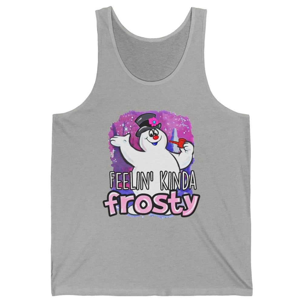 Christmas Snowman Feeling Kinda Frosty Snowflakes Christmas Unisex Jersey Tank