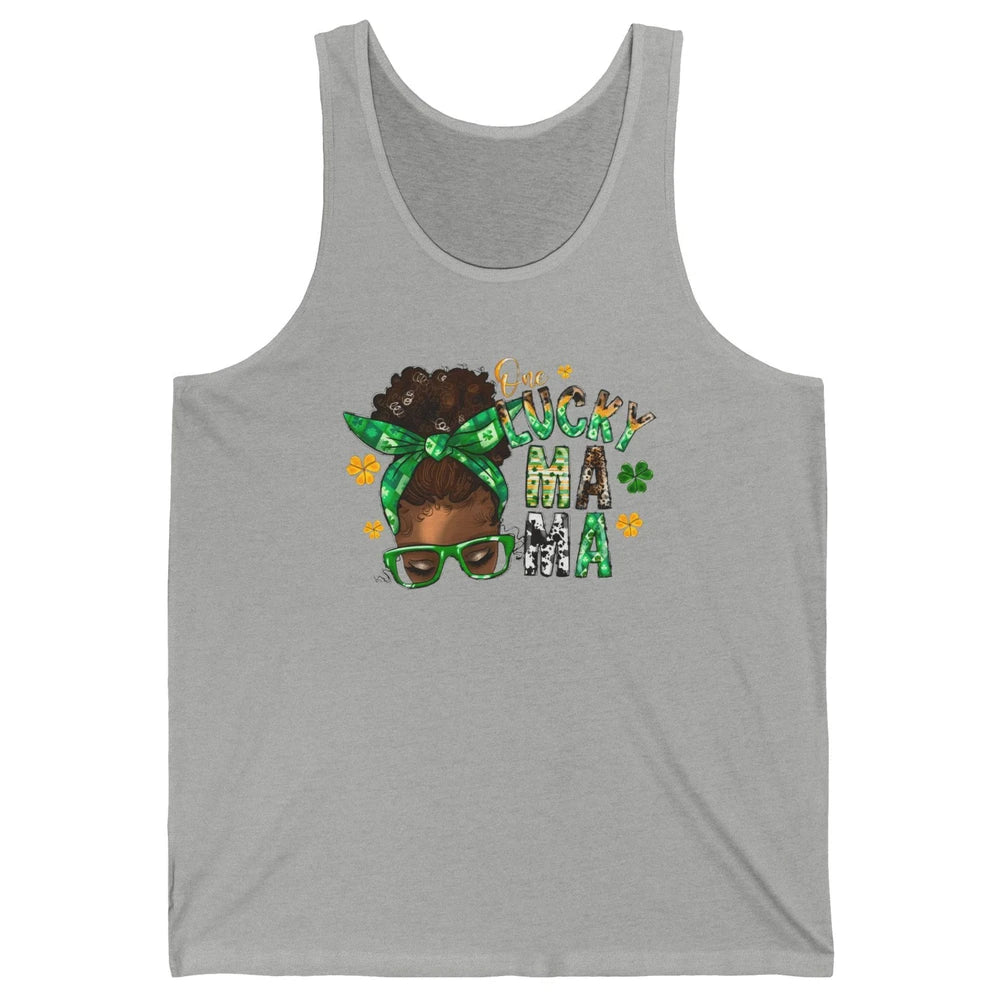 One Lucky Mama Afro Mom St Patrick's Day Black Mother Gift Unisex Jersey Tank