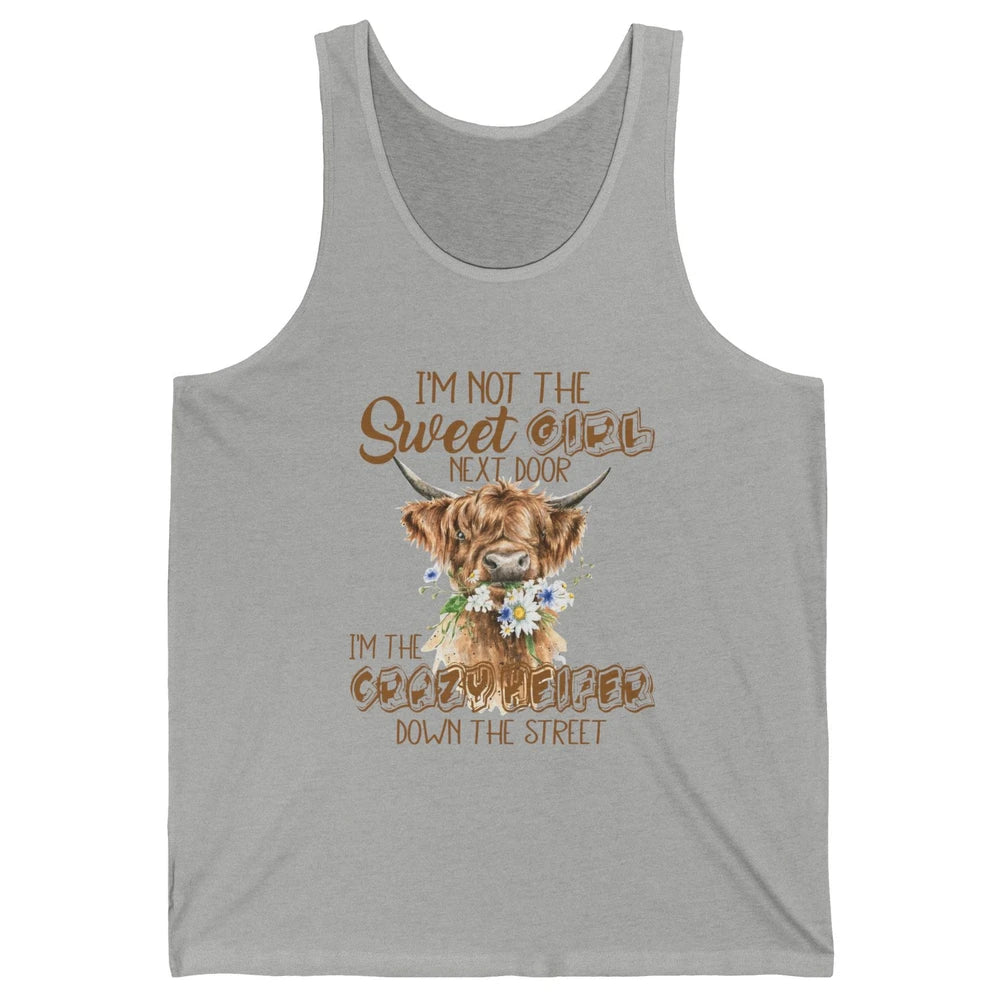 Floral Baby Highland Cow Bandana Not Today Heifer Cow Farmer Unisex Jersey Tank