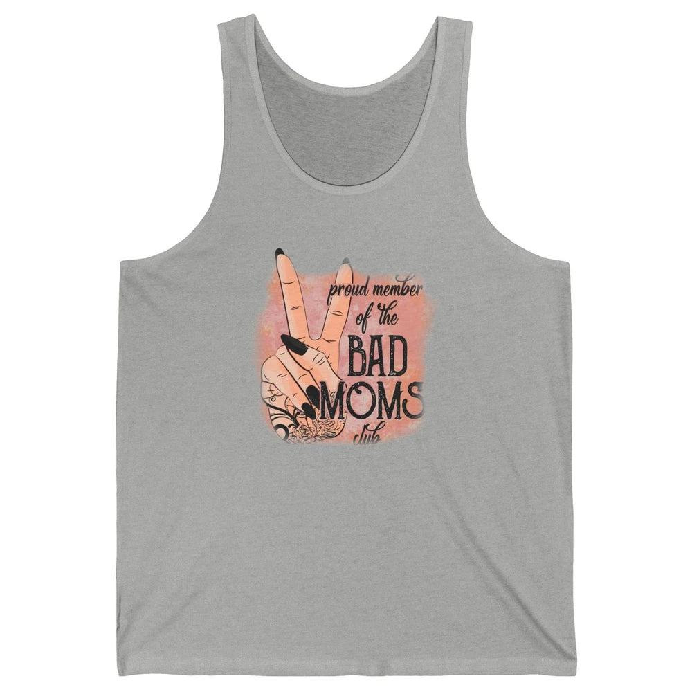 Retro Proud Member Of Bad Moms Club Tattooed Mom Western Unisex Jersey Tank