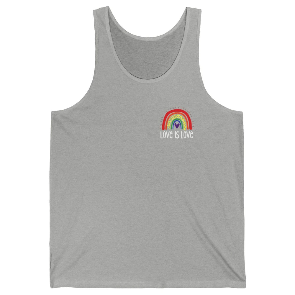 Rainbow Love Is Love LGBT Gay Pride Month Rainbow Flag Unisex Jersey Tank