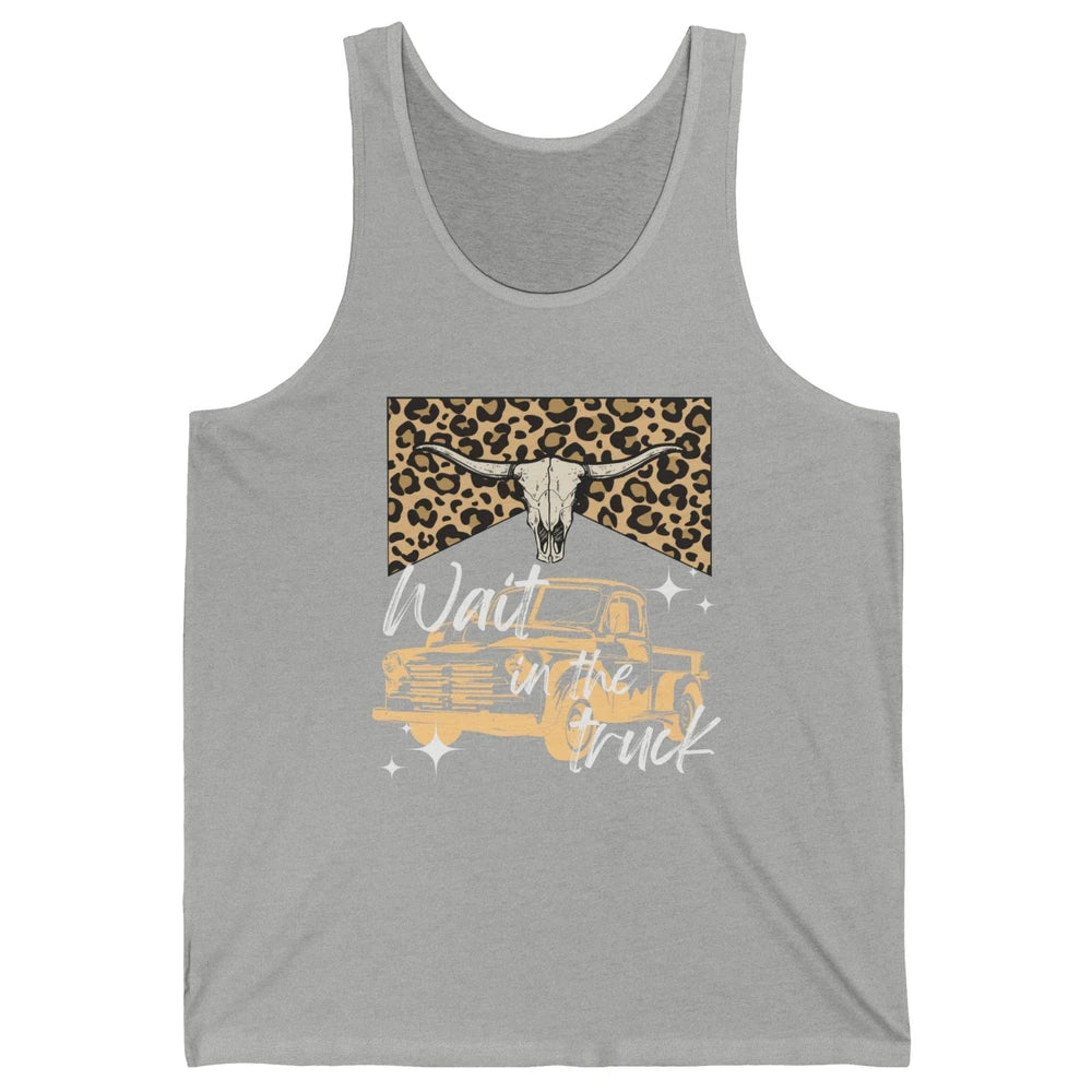 Retro Leopard Bull Skull Wait In The Truck Western Country Unisex Jersey Tank