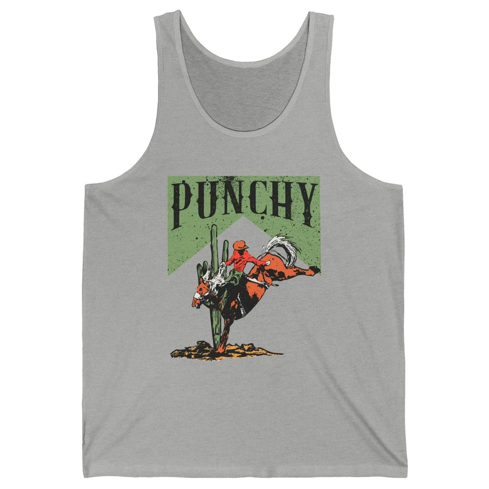 Retro Cowboy Rodeo Punchy Bucking Horse Western Country Unisex Jersey Tank