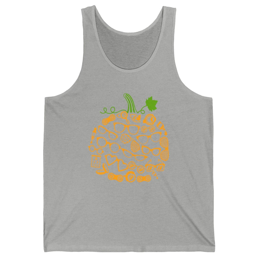 Optometry Glasses Pumpkin Halloween Optometrist Optician Unisex Jersey Tank