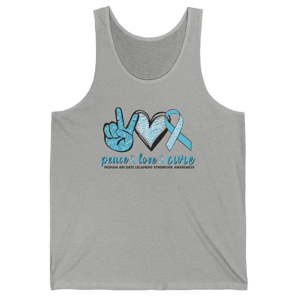 Median Arcuate Ligament Syndrome MALS Ribbon Peace Love Cure Unisex Jersey Tank