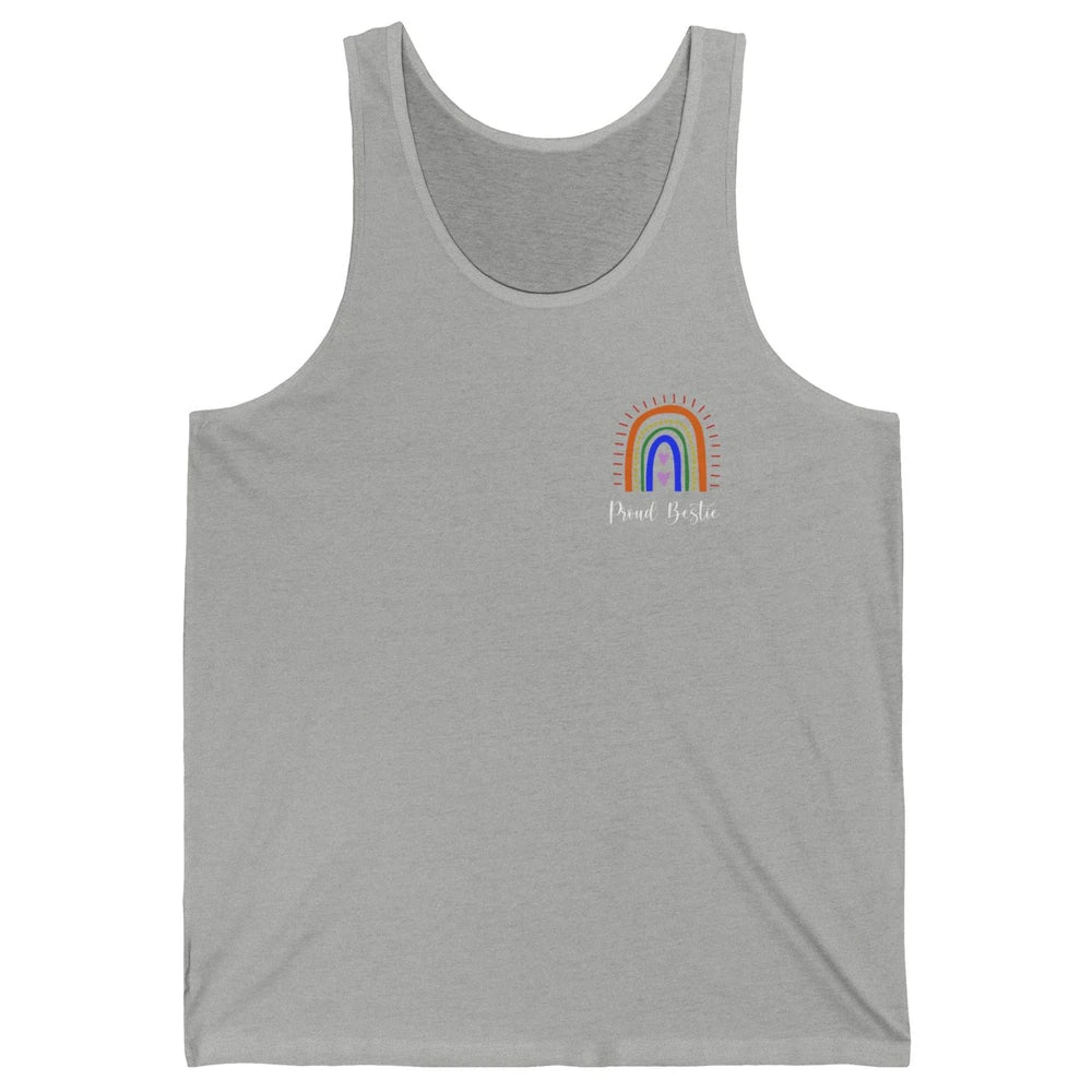 Rainbow Proud Bestie Proud Ally LGBT Gay Pride Month Unisex Jersey Tank