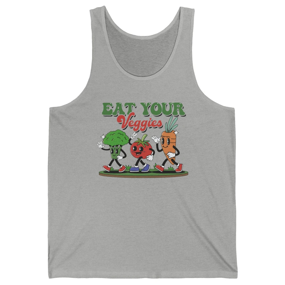 Retro Farm Fruit Eat Your Veggies Gardening Vegan Farmer Unisex Jersey Tank