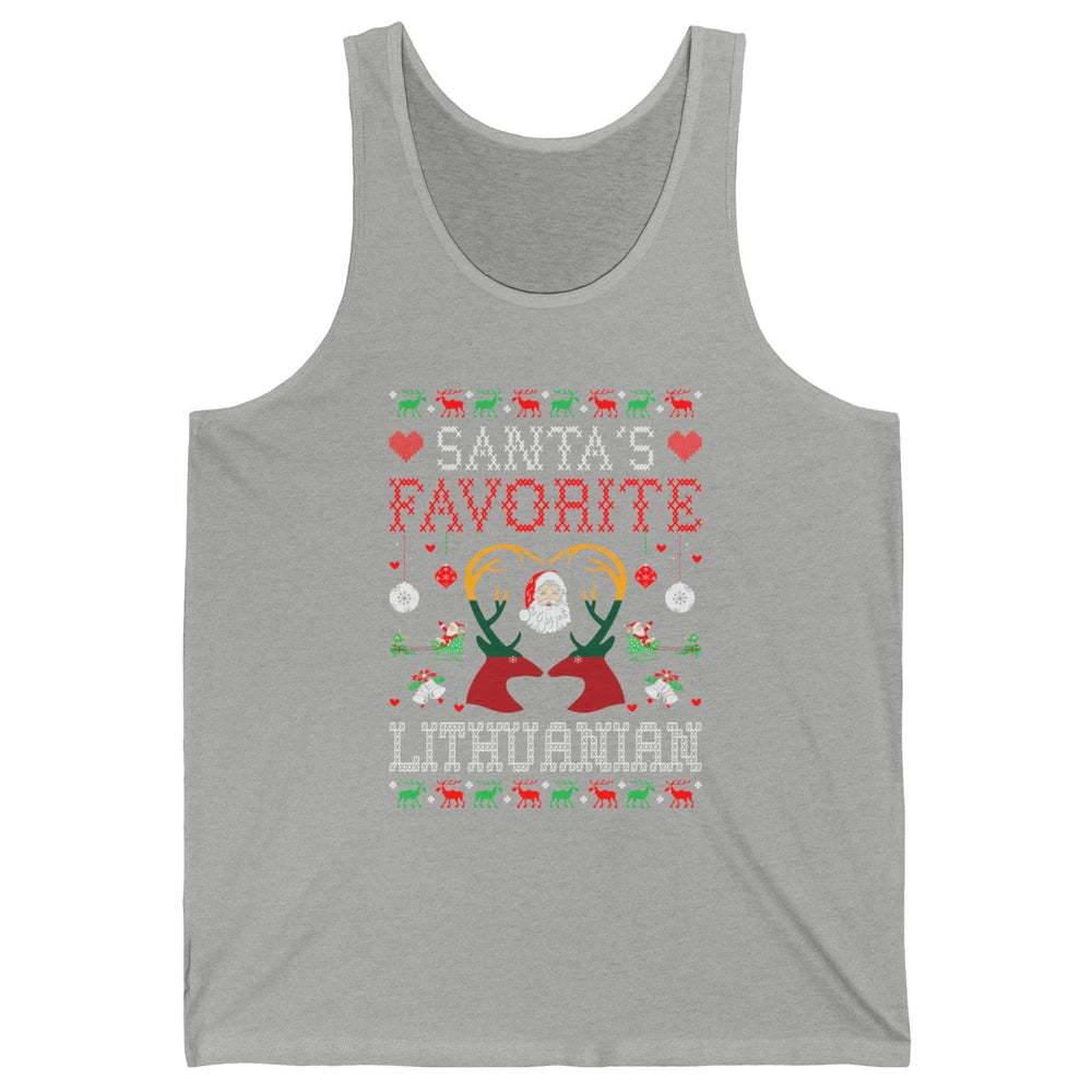 Merry Christmas Santa Favorite Lithuanian Xmas Ugly Santa Unisex Jersey Tank