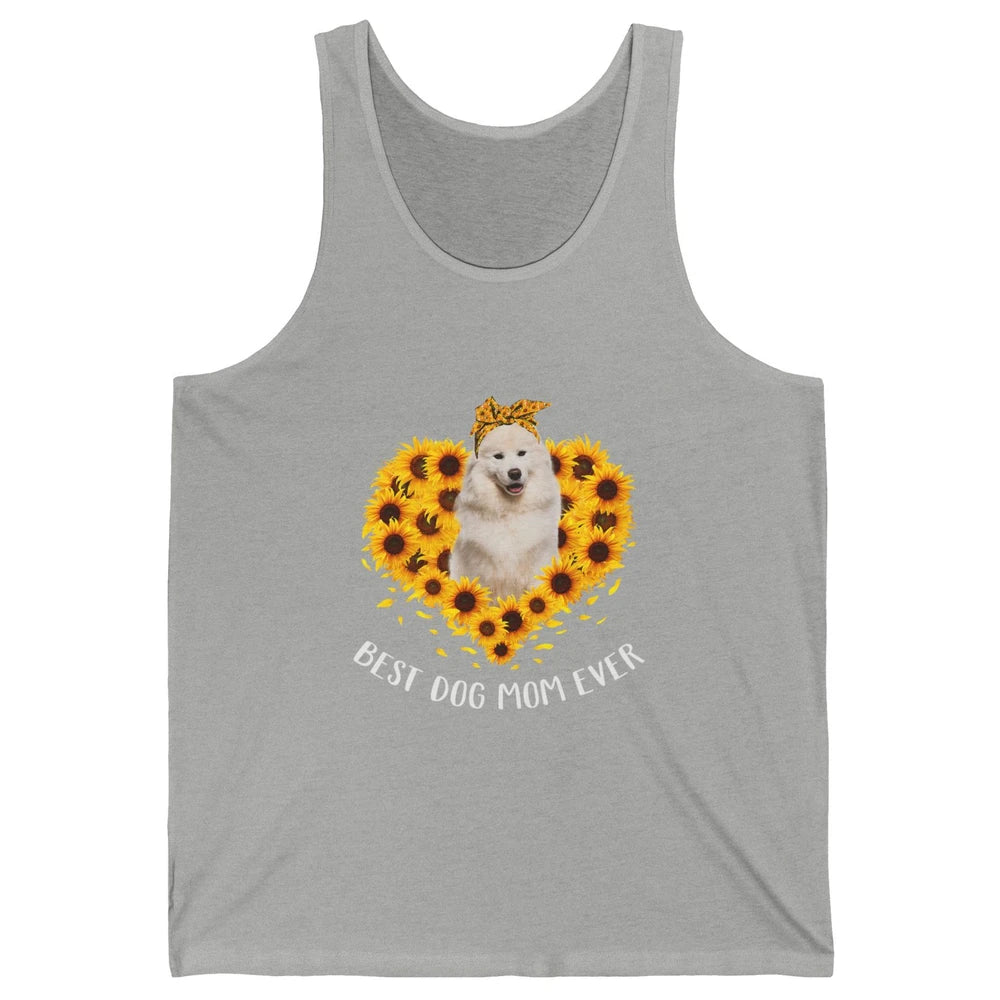 Retro Best Samoyed Dog Mom Ever Mother Puppy Sunflower Heart Unisex Jersey Tank