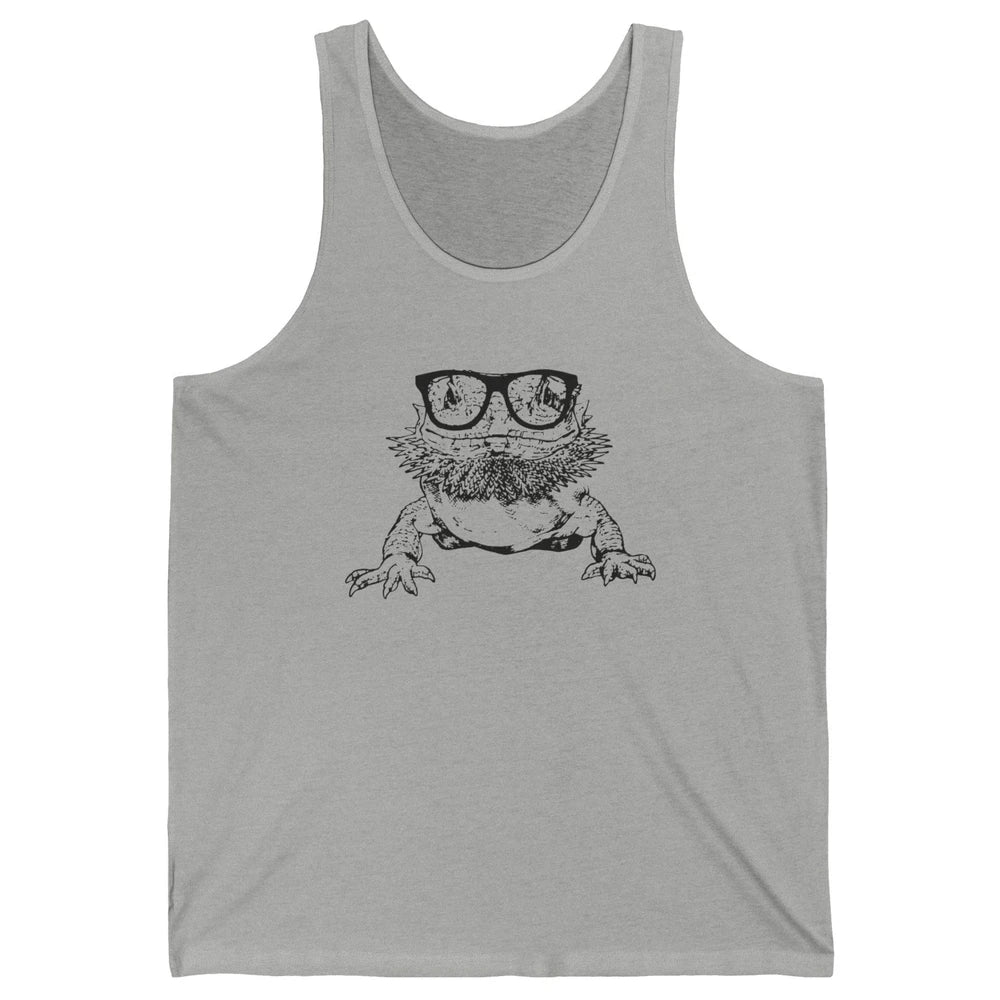Funny Bearded Dragon Cute Reptile Lizard Nerdy Glass Animal Unisex Jersey Tank