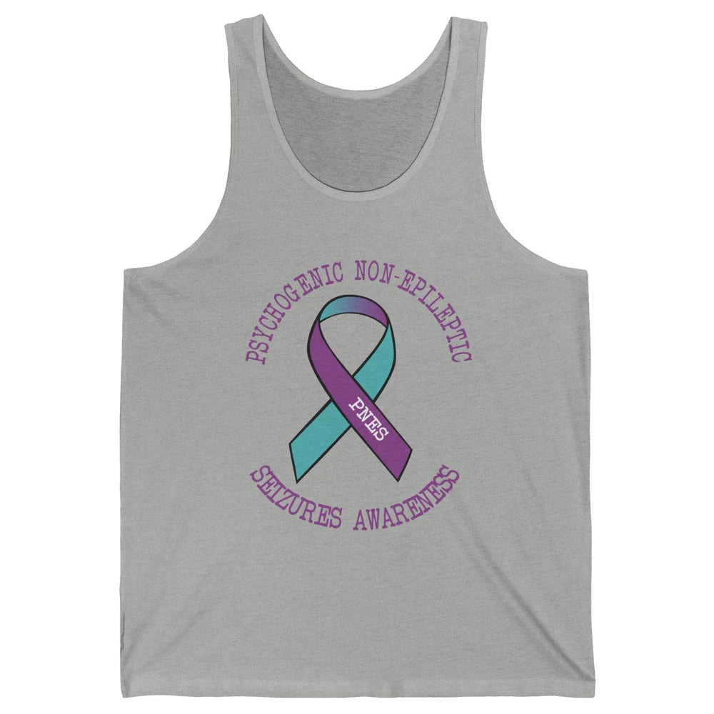 Psychogenic Non-epileptic Seizures PNES Purple Teal Ribbon Unisex Jersey Tank