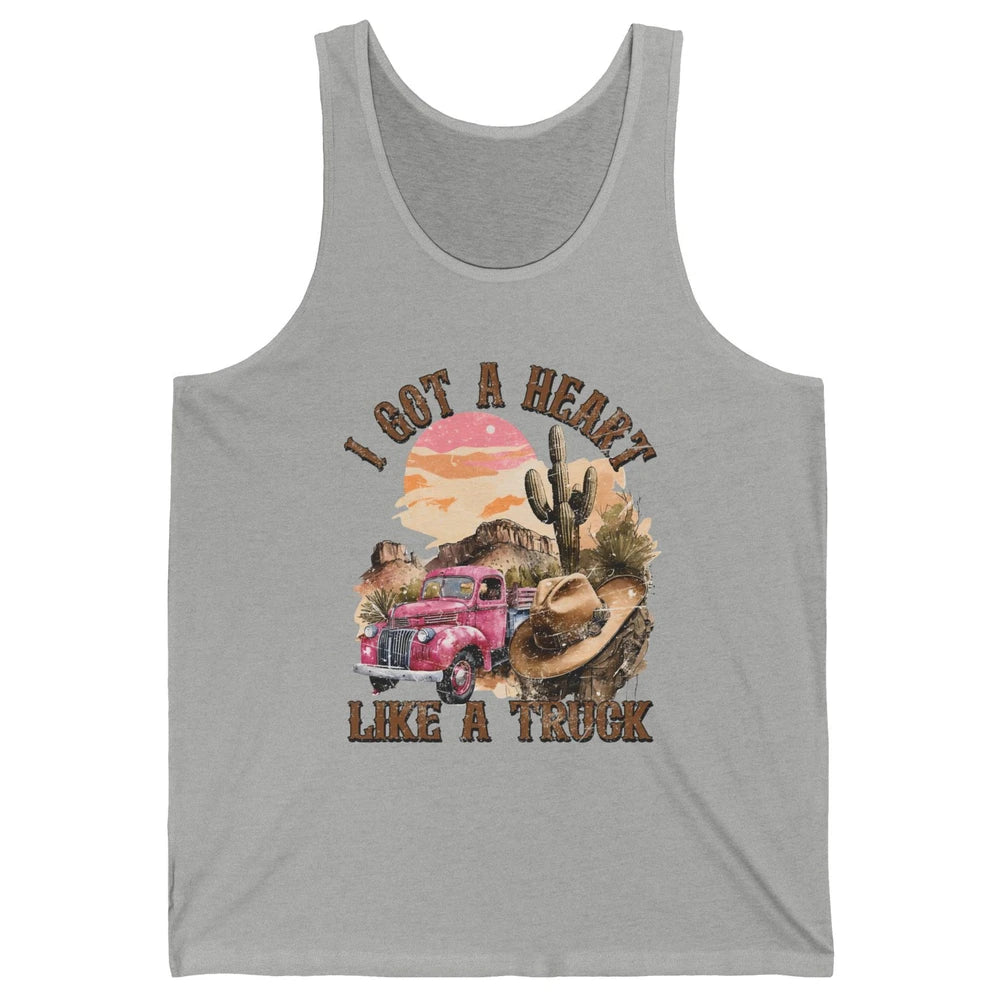 Retro Desert I Got A Heart Like A Truck Western Country Girl Unisex Jersey Tank