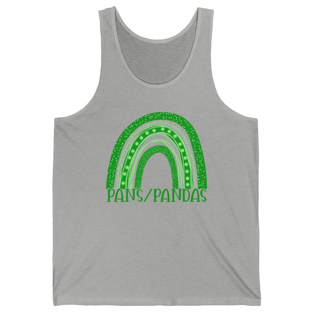 PANS/PANDAS Awareness Floral Green Ribbon Rainbow Pans Unisex Jersey Tank