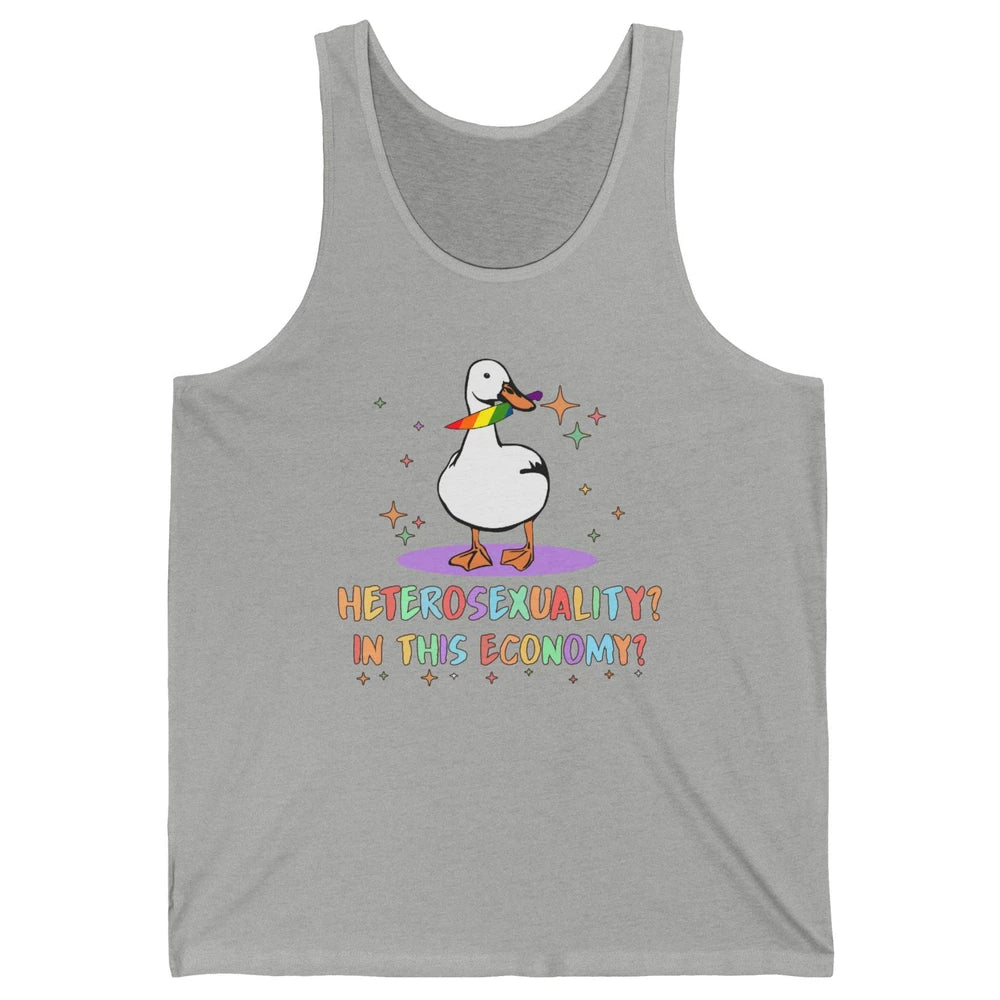 Heterosexuality In This Economy LGBT Goose Rainbow Gay Pride Unisex Jersey Tank