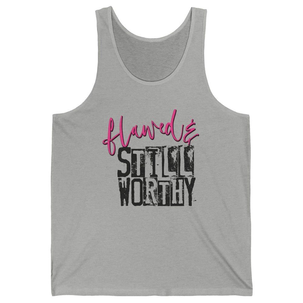 Retro Flawed But Still Worthy Bible Christian Religious Unisex Jersey Tank
