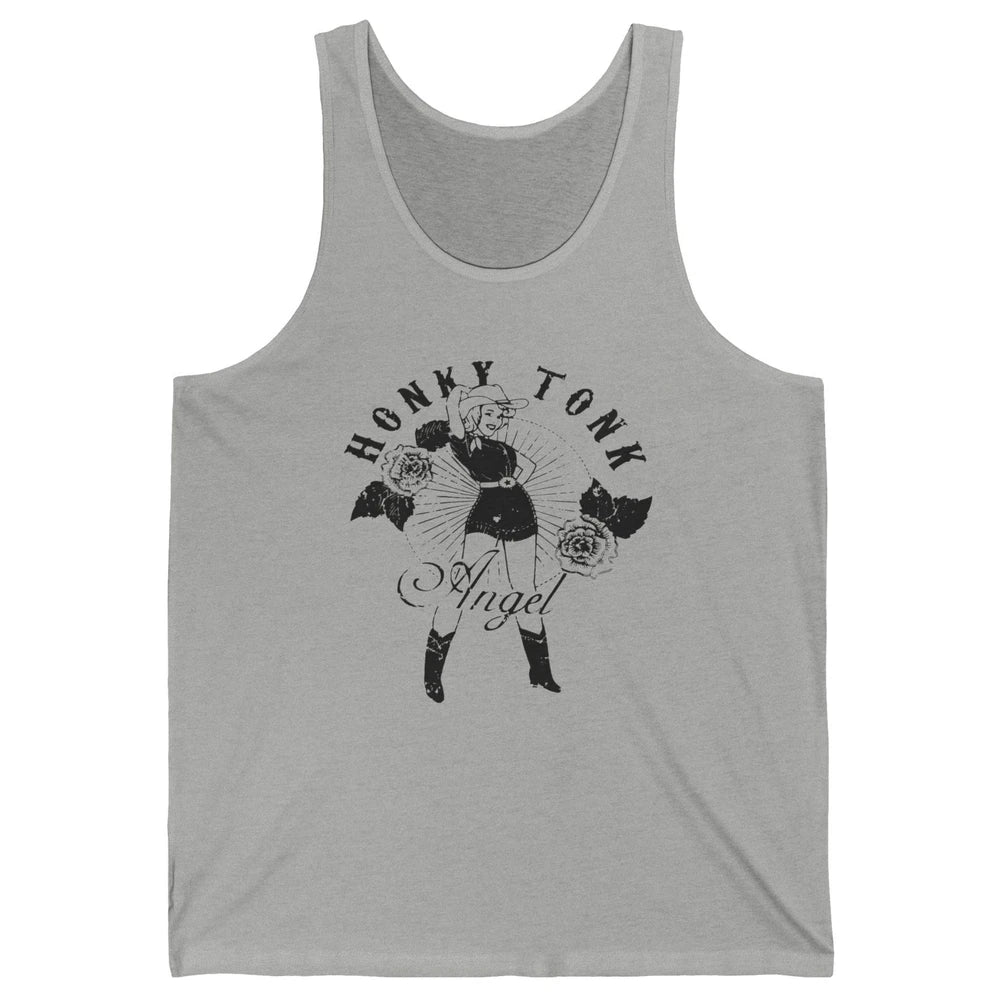 Retro Cowgirl Honky Tonk Angel Western Country Rodeo Mom Unisex Jersey Tank