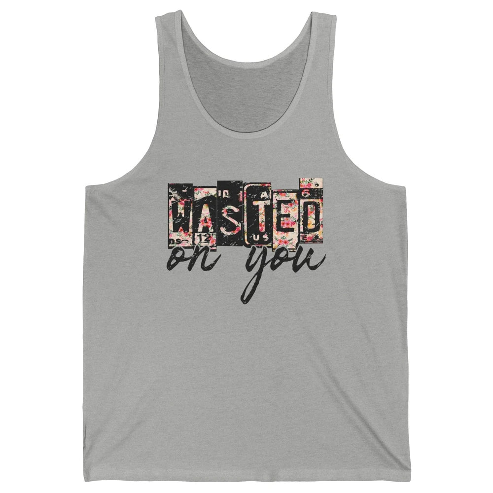 Retro Floral Wasted On You Western Country Cowgirl Gift Unisex Jersey Tank